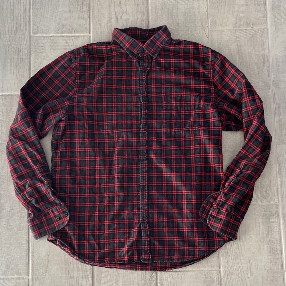 Banana Republic Red and Black Plaid Shirt